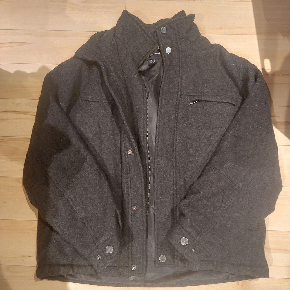 Men's London Fog Gray Wool Jacket Size M